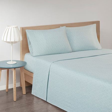 True North by Sleep Philosophy Cozy Cotton Flannel Printed Sheet Set - Aqua Dots  - Full Size Shop Online & Save - expresshomedirectr.com