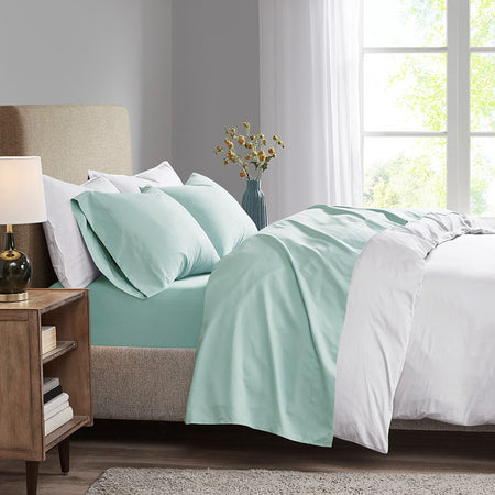 Madison Park 3M Microcell All Season Lightweight Sheet Set - Seafoam - Cal King Size