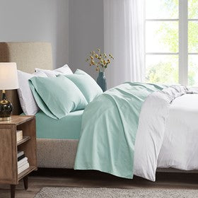 Madison Park 3M Microcell All Season Lightweight Sheet Set - Seafoam - Twin Size