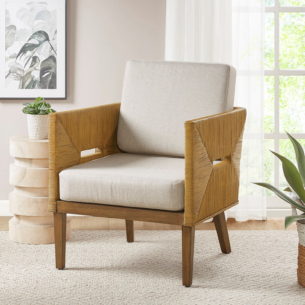 INK+IVY Blake Handcrafted Rattan Upholstered Accent Arm Chair - Natural  Shop Online & Save - expresshomedirectr.com