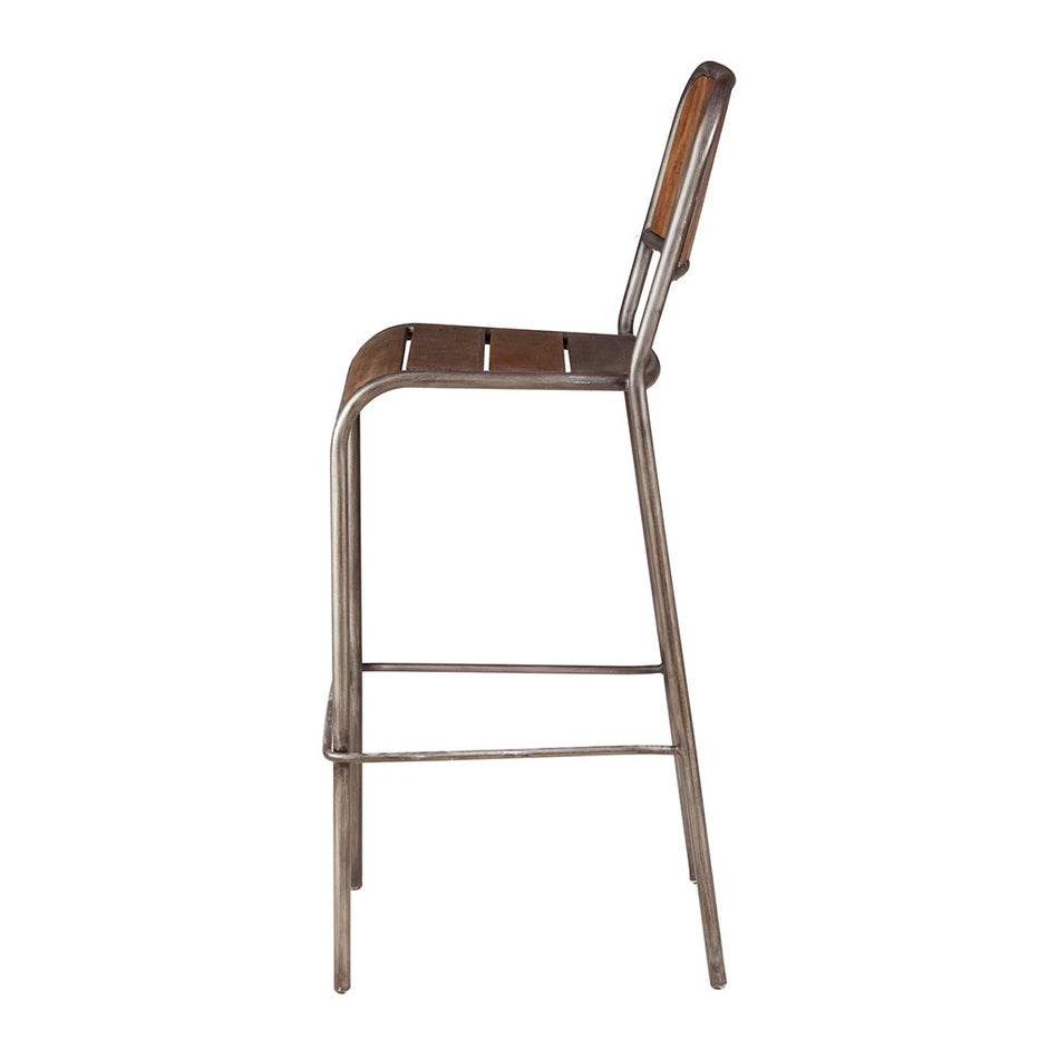 Renu Bar Stool with Backrest - Light Brown