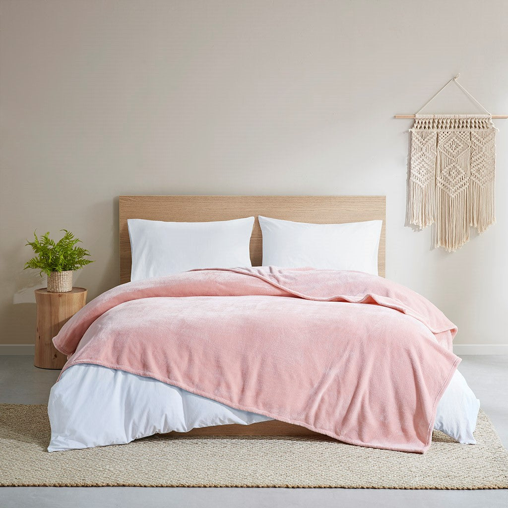 Clean Spaces Antimicrobial Plush Blanket - Blush - King Size