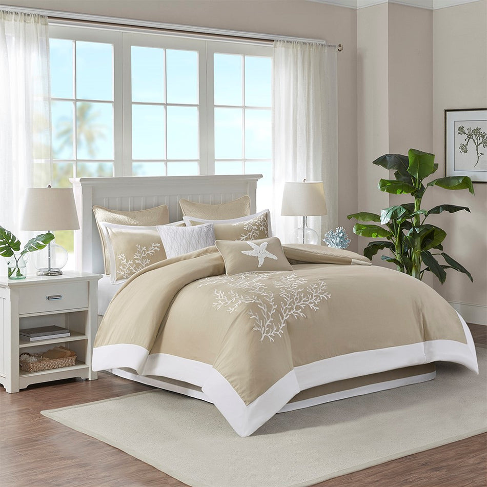 Harbor House Coastline 6 Piece Comforter Set - Khaki - Queen Size