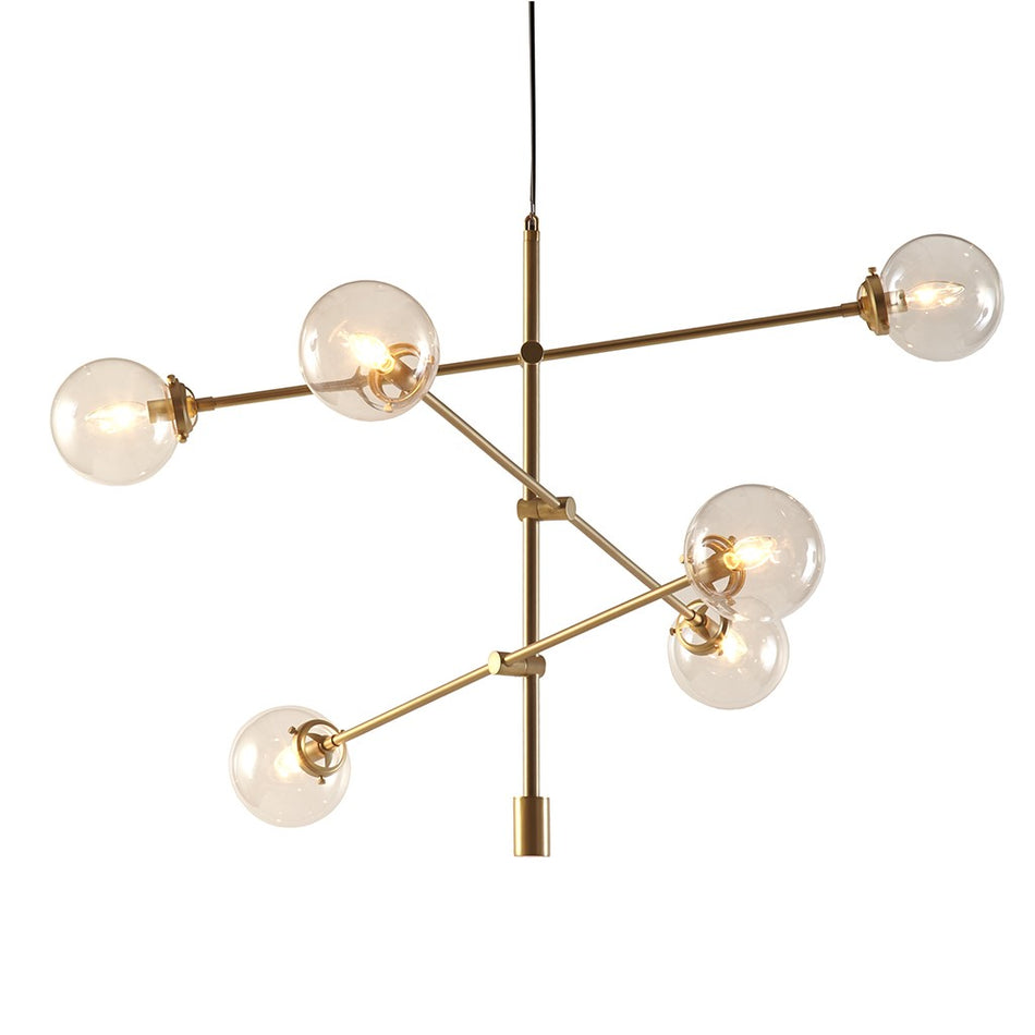 Cyrus 6-Globe Light Architectural Metal Chandelier - Gold