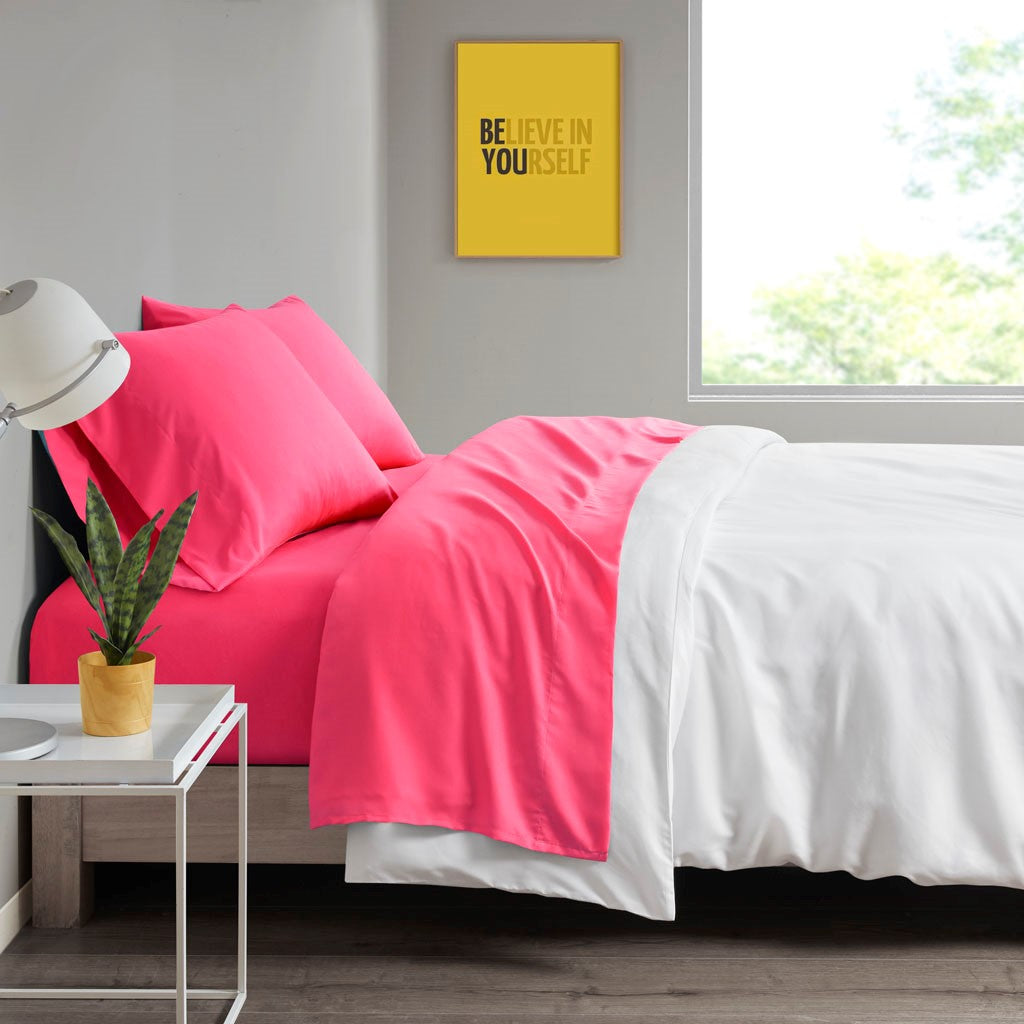 Intelligent Design Microfiber All Season Soft Touch Sheet Set - Pink - Full Size