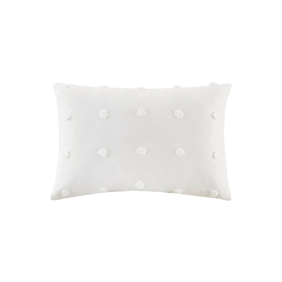 Brooklyn Cotton Jacquard Pom Pom Oblong Pillow - Indigo Blue - 14x20"