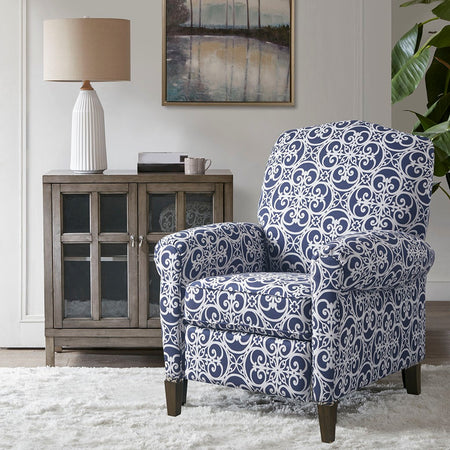 Madison Park Kirby Push Back Recliner - Navy Multi 