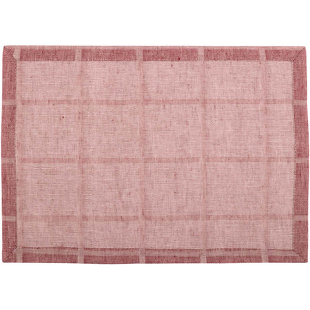 April & Olive Julie Red Plaid Placemat Set of 6 12x18 By VHC Brands