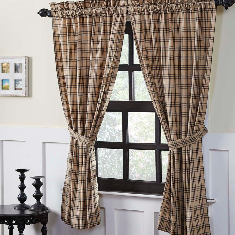 Sawyer Mill Charcoal Plaid Short Panel Set of 2 63x36