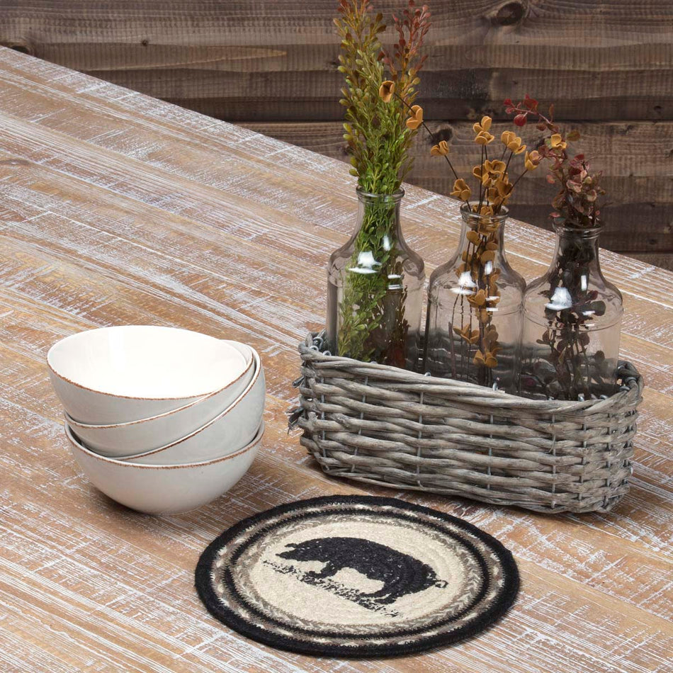 Sawyer Mill Charcoal Pig Jute Trivet 8