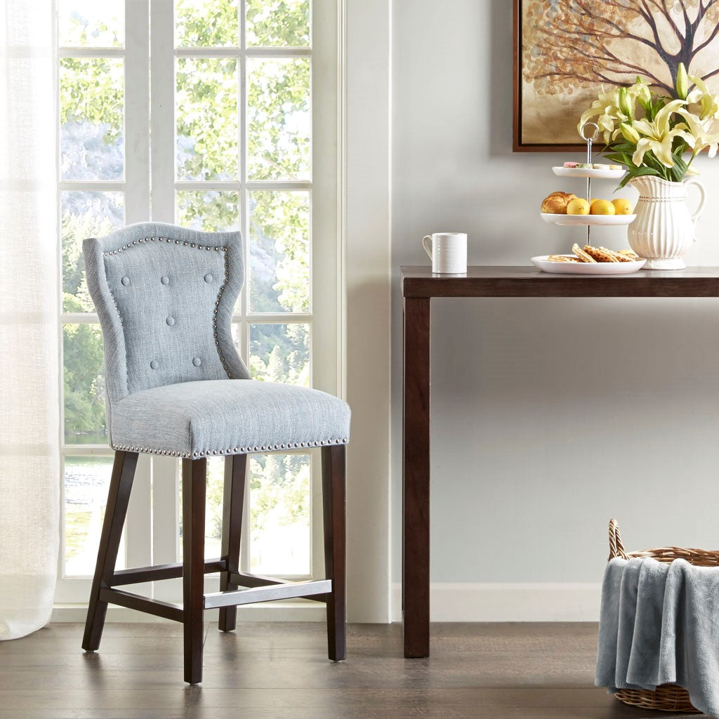 Madison Park Kellen Counter Stool - Light Blue 