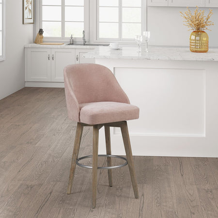 Madison Park Pearce Bar Stool with Swivel Seat - Pink 