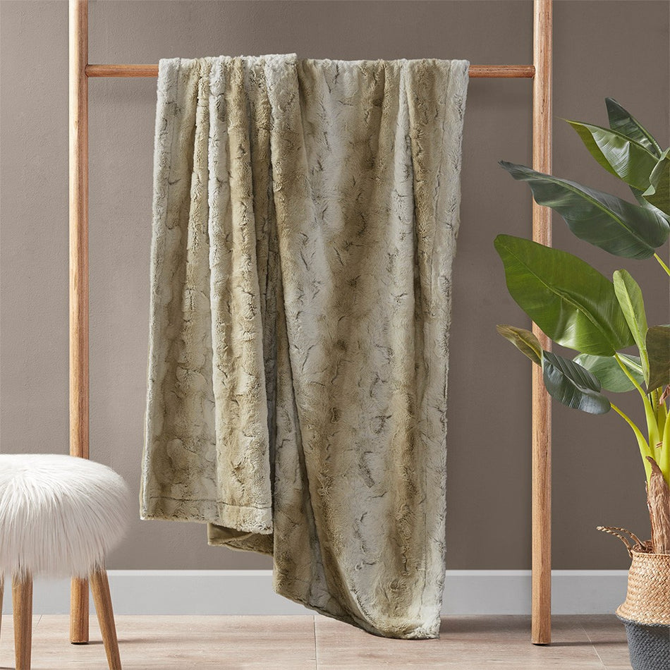 Zuri Oversized Faux Fur Throw - Sand - 60x70"