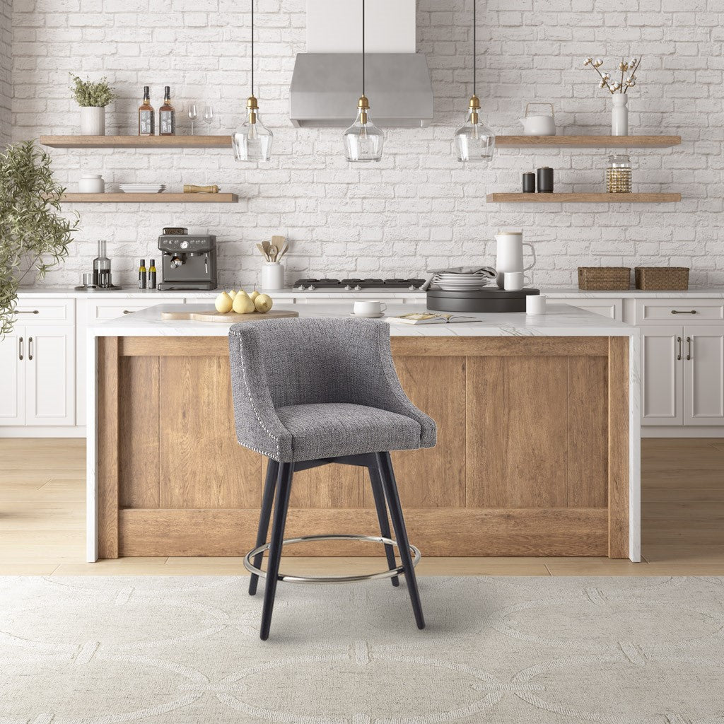 Madison Park Mateo Swivel Counter Stool - Grey 