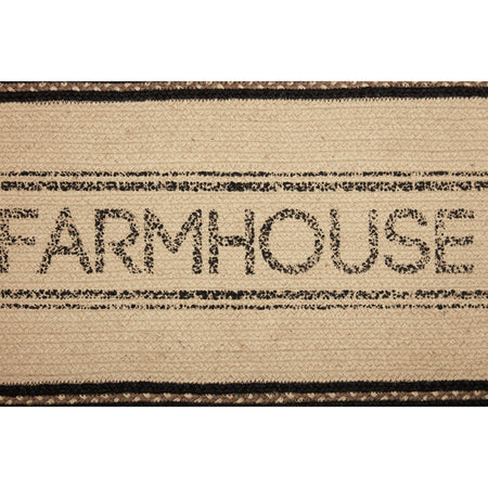 April & Olive Sawyer Mill Charcoal Creme Farmhouse Jute Runner 13x36 By VHC Brands