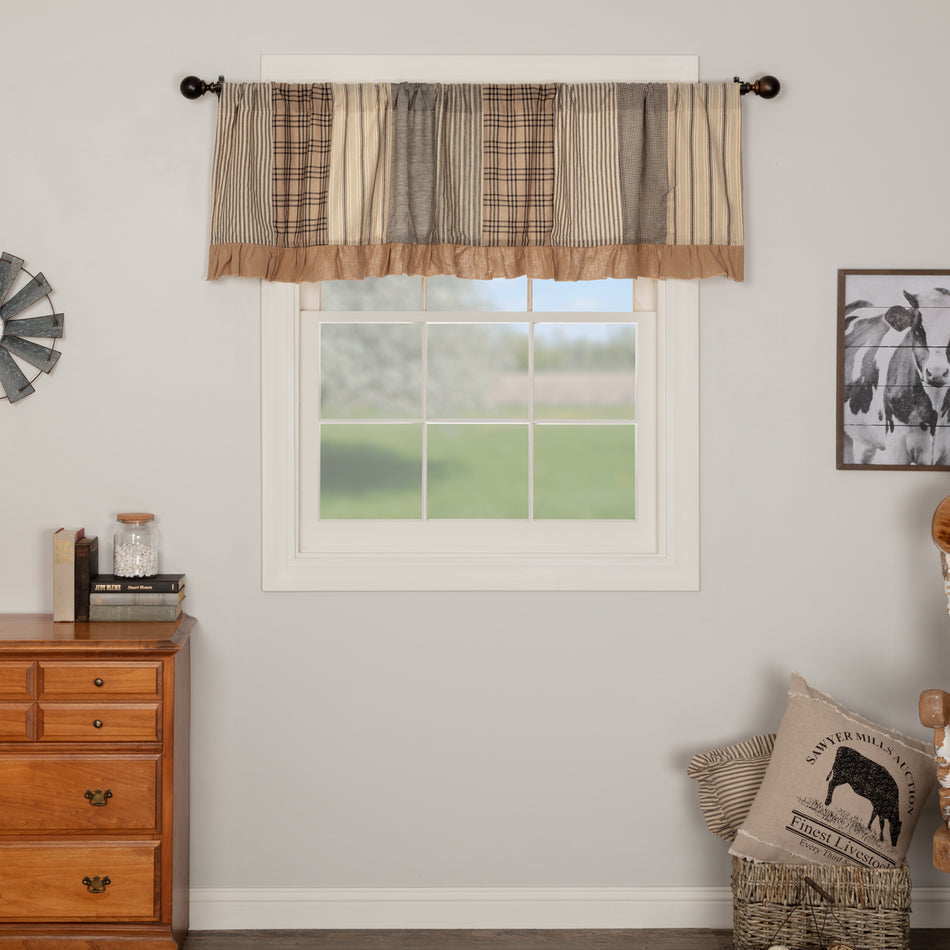 Sawyer Mill Charcoal Patchwork Valance 19x72