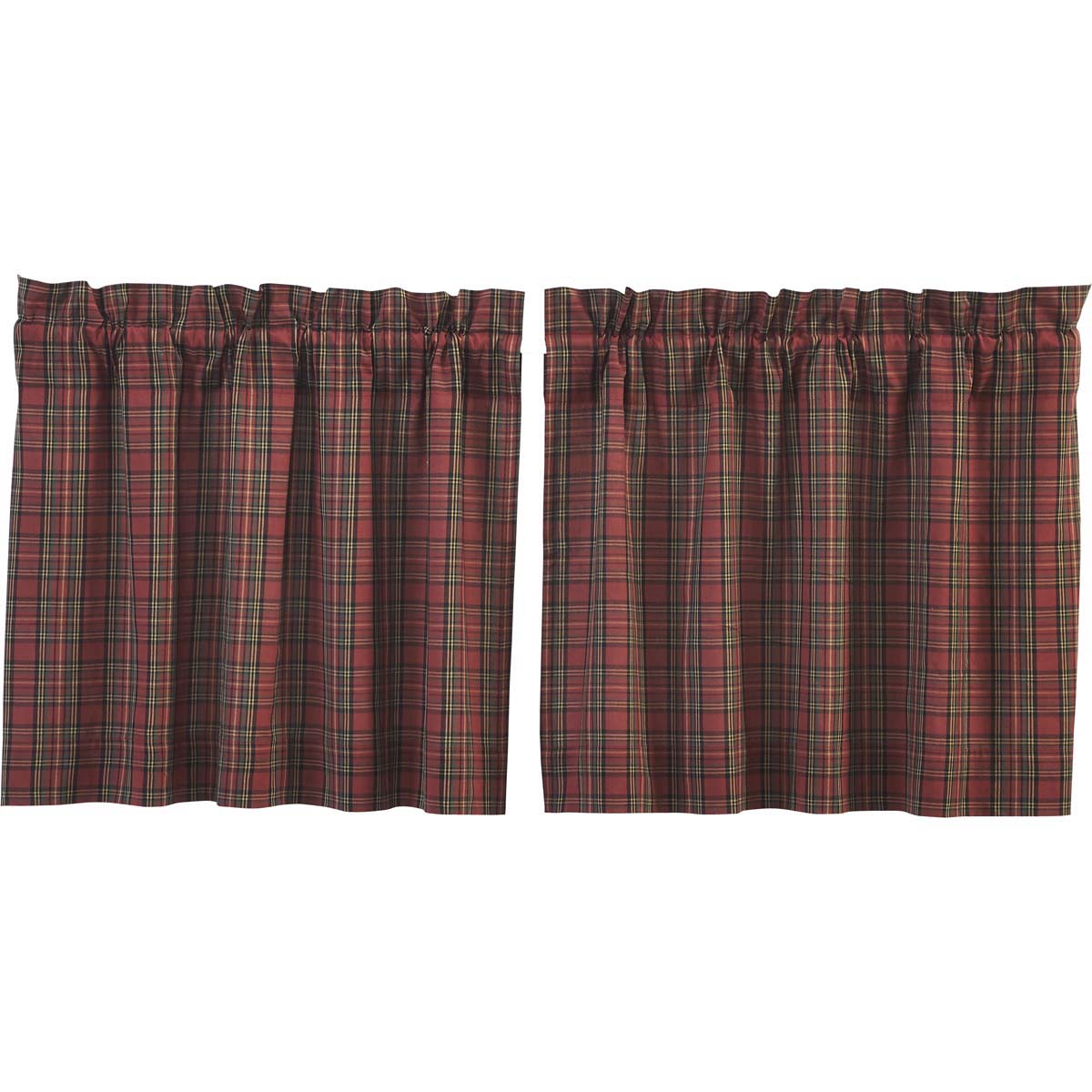 Mayflower Market Tartan Red Plaid Tier Set of 2 L24xW36 By VHC Brands