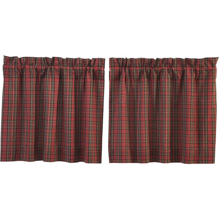 Mayflower Market Tartan Red Plaid Tier Set of 2 L24xW36 By VHC Brands