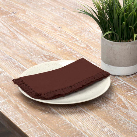 April & Olive Cassidy Burgundy Napkin Set of 6 18x18 By VHC Brands