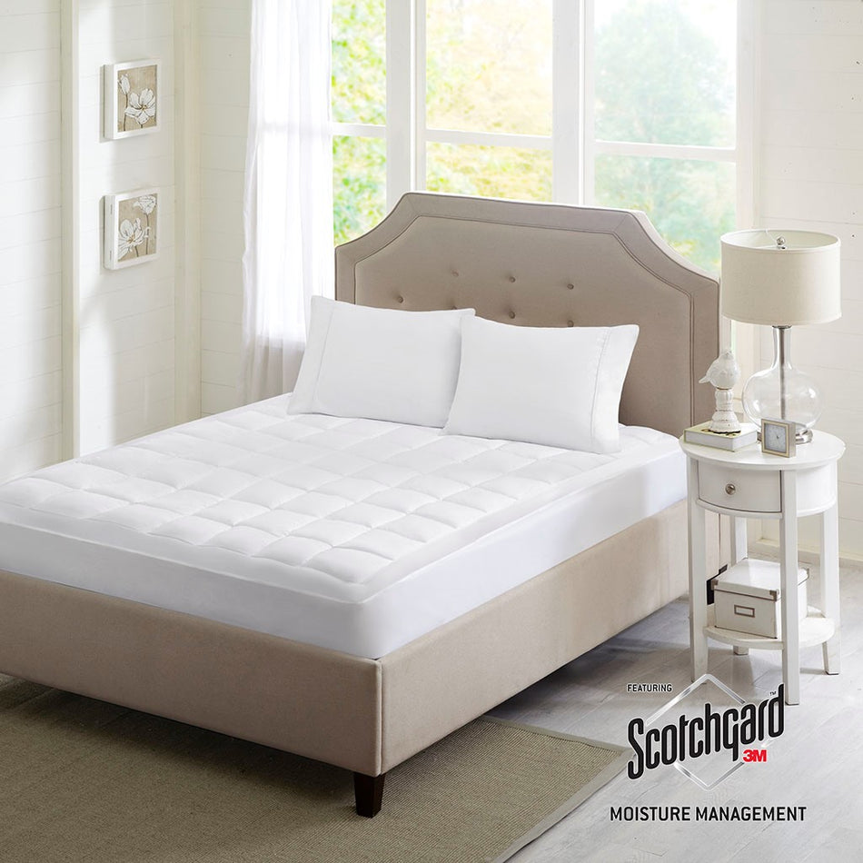 Sleep Philosophy Highline 3M Microfiber Mattress Pad - White - Queen Size