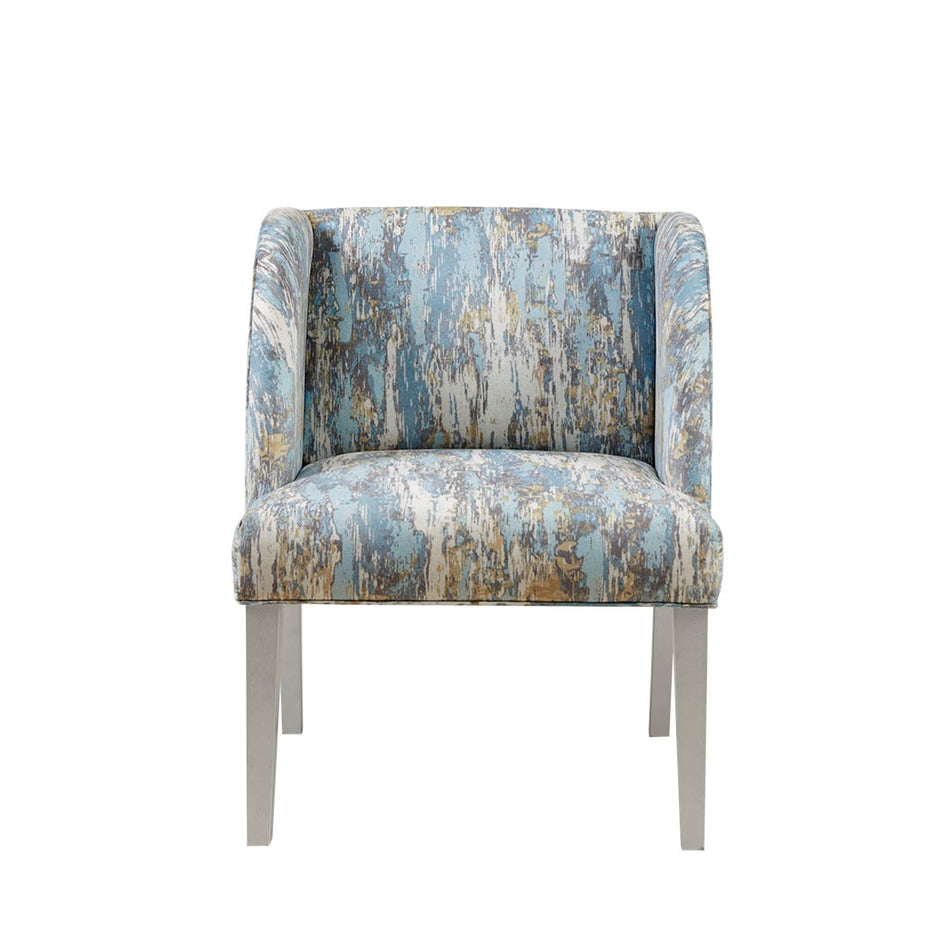 Delilah Upholstered Wingback Accent Lounge Chair - Gray / Blue