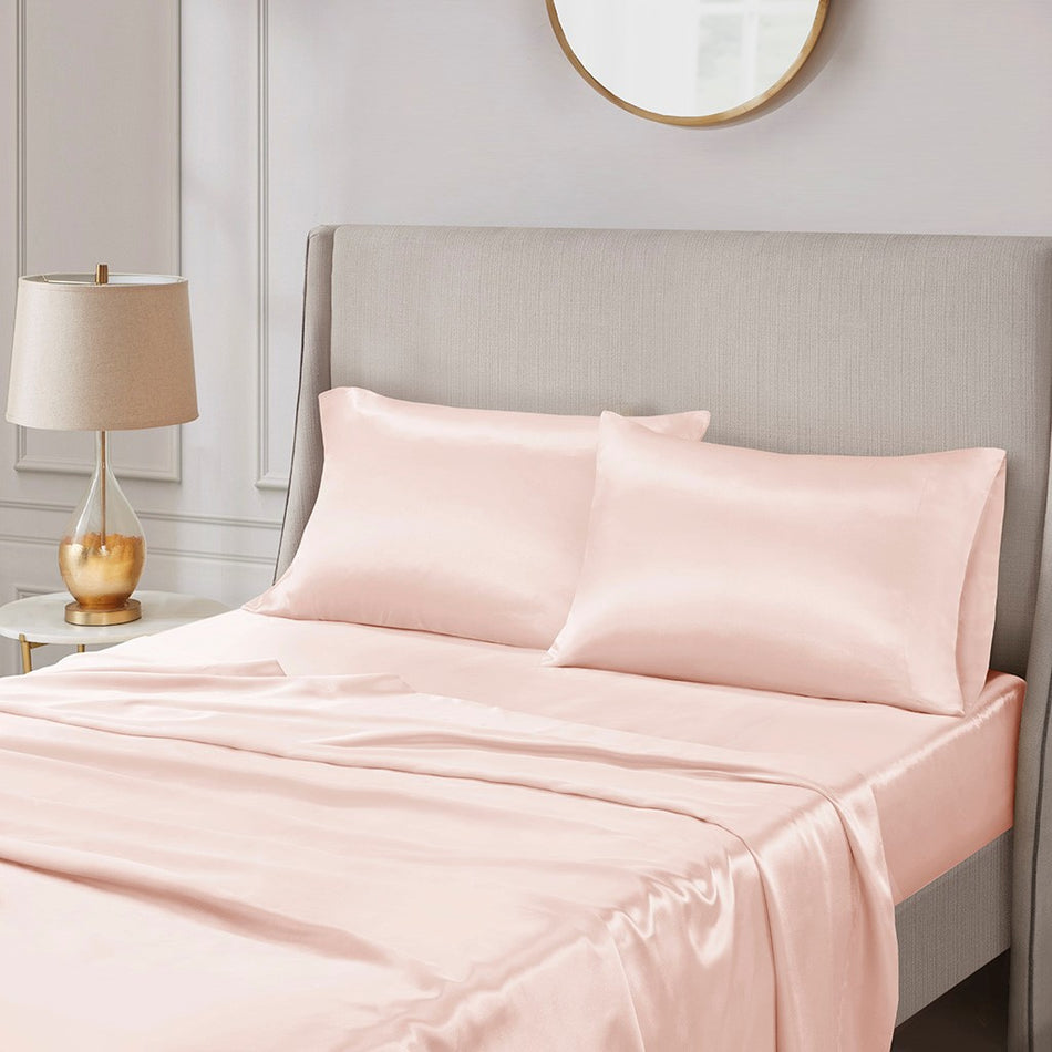 Satin Luxury 2 PC Pillowcases - Blush - King Size