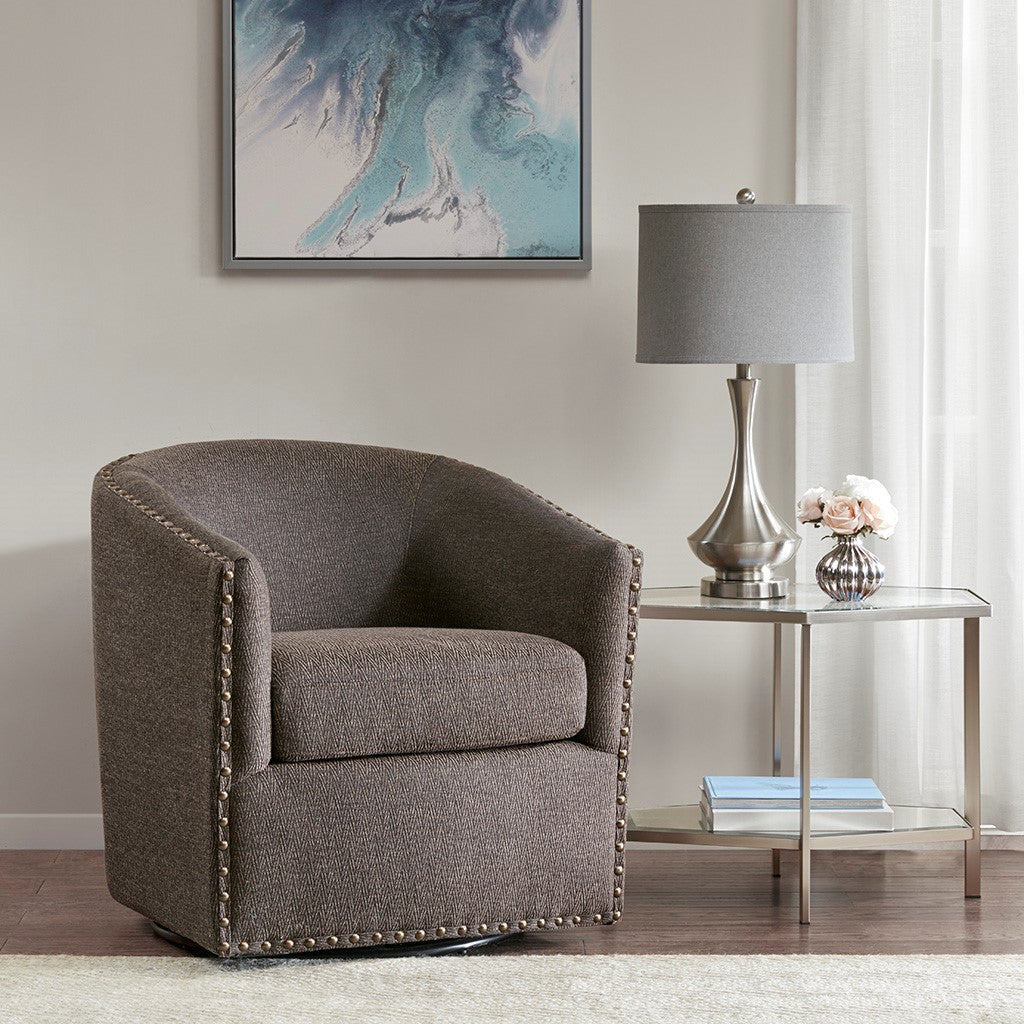 Madison Park Tyler Swivel Chair - Chocolate 