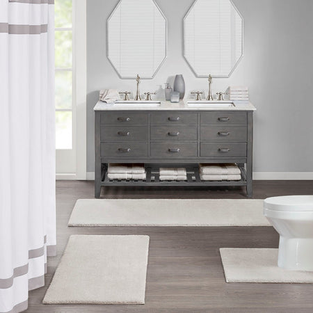 Madison Park Signature Marshmallow Bath Rug - Taupe - Contour