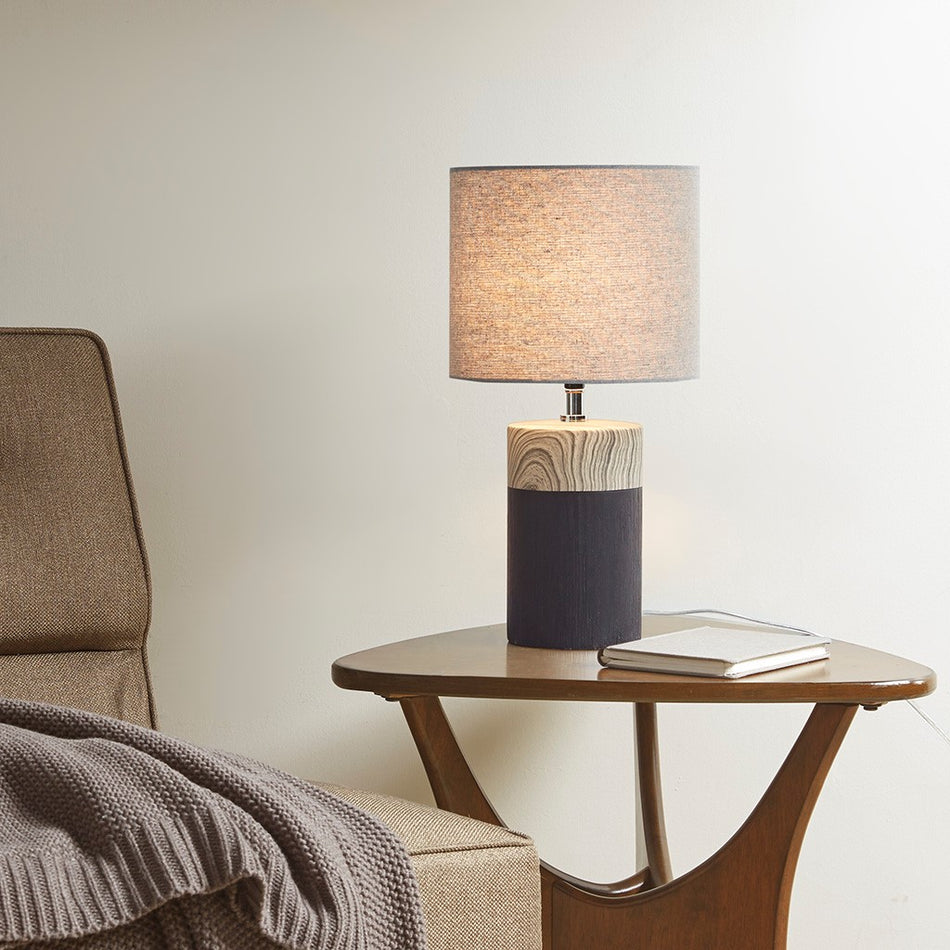 Nicolo Textured Ceramic Table Lamp - Black