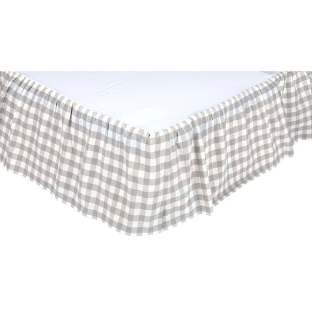 April & Olive Annie Buffalo Grey Check King Bed Skirt 78x80x16 By VHC Brands