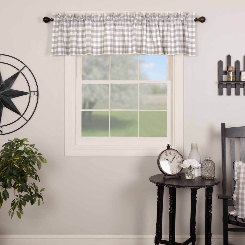 Annie Buffalo Grey Check Valance 16x90