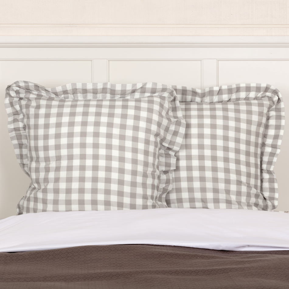 Annie Buffalo Grey Check Fabric Euro Sham 26x26