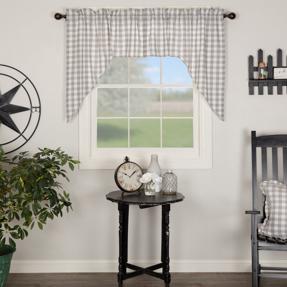 Annie Buffalo Grey Check Swag Set of 2 36x36x16