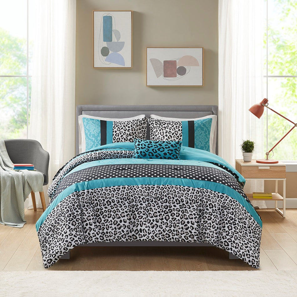 Chloe Comforter Set - Teal - King Size / Cal King Size