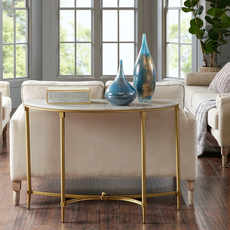 Madison Park Signature Bordeaux Console Table - White / Gold 