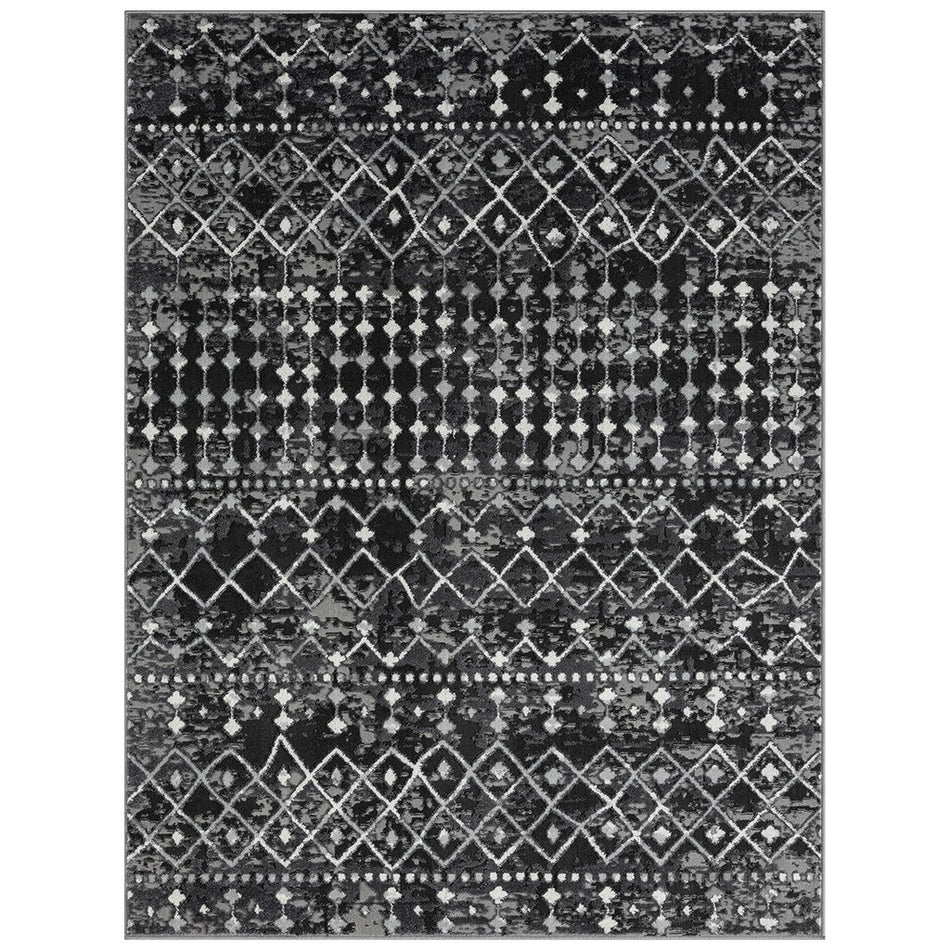 Hannah Moroccan Global Woven Area Rug - Charcoal - 5x7'