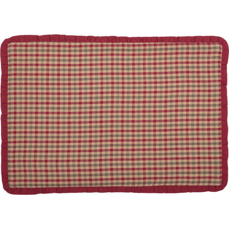 Seasons Crest Jonathan Plaid Ruffled Placemat Set of 6 12x18 By VHC Brands