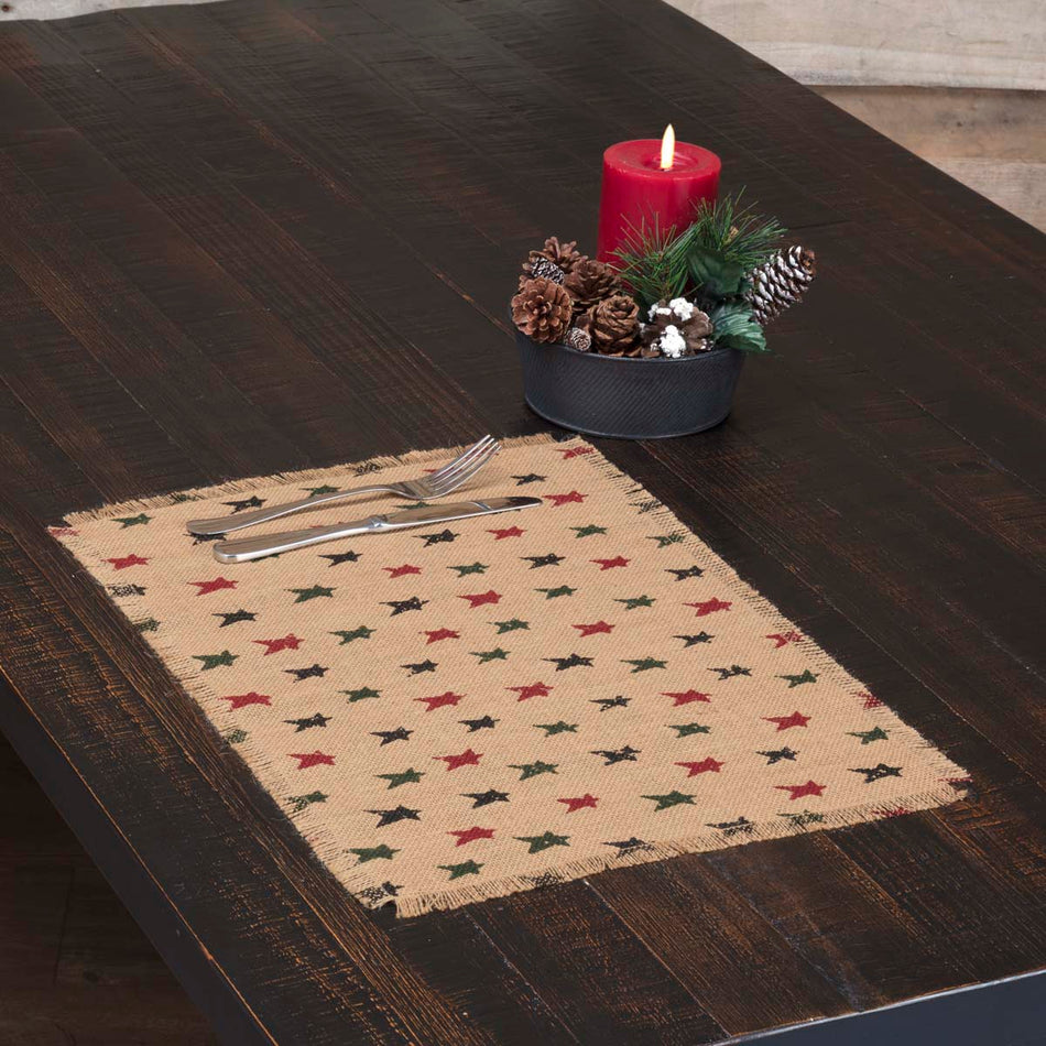 Primitive Star Jute Placemat Set of 6 12x18