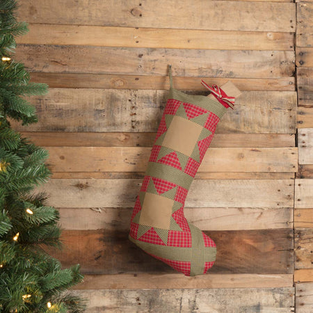 Seasons Crest Dolly Star Red Patch Stocking 12x20 By VHC Brands