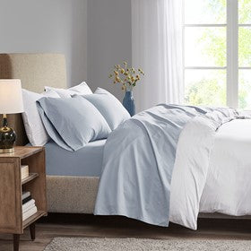 Madison Park 3M Microcell All Season Lightweight Sheet Set - Blue - King Size