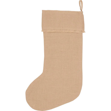 Seasons Crest Jute Burlap Natural Stocking 12x20 By VHC Brands