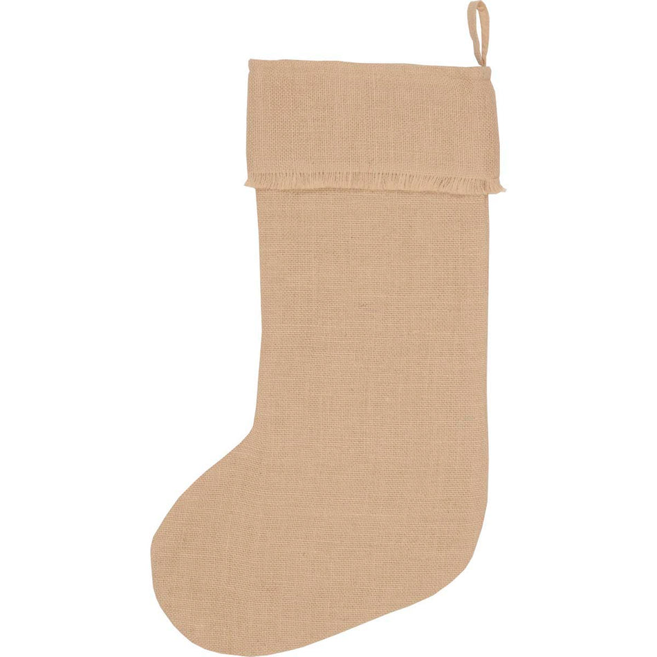 Seasons Crest Jute Burlap Natural Stocking 12x20 By VHC Brands