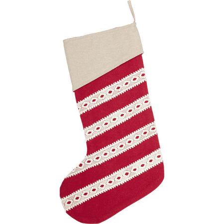 Seasons Crest Margot Red Stocking 12x20 By VHC Brands