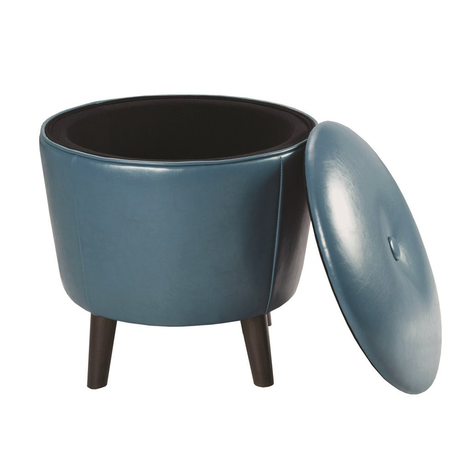 Crosby Storage Ottoman - Blue