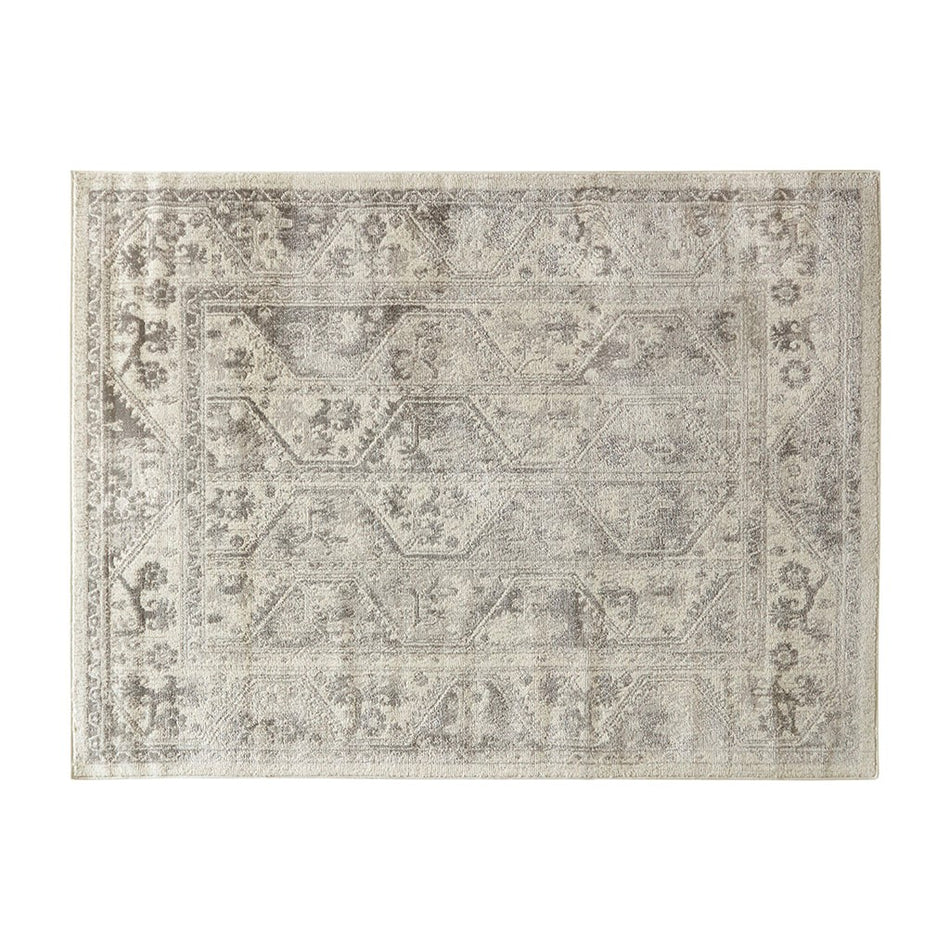 Dakota Tiled Border Area Rug - Beige / Cream - 8x10'