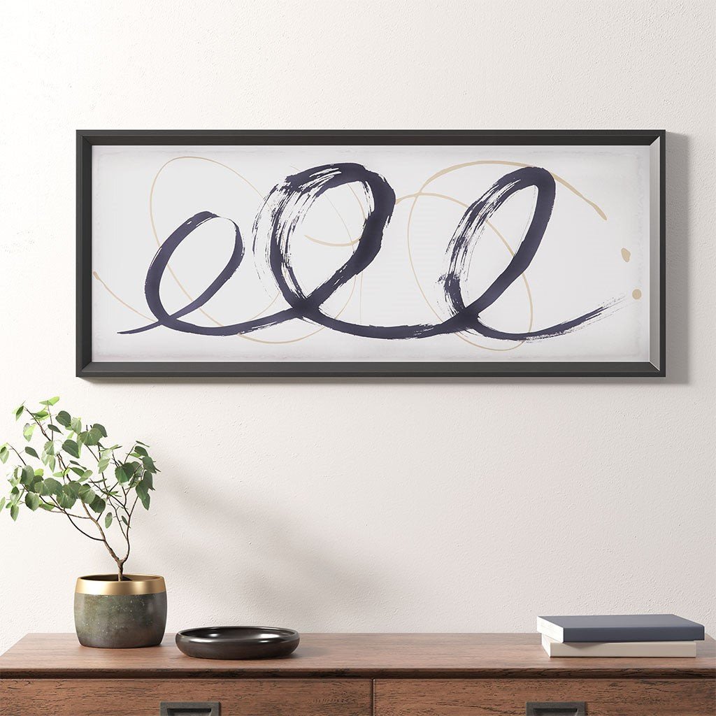 Madison Park Abstract Ambit Contrast Black Framed Graphic Wall Art - Black 