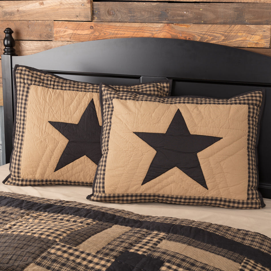 Black Check Star Standard Sham 21x27