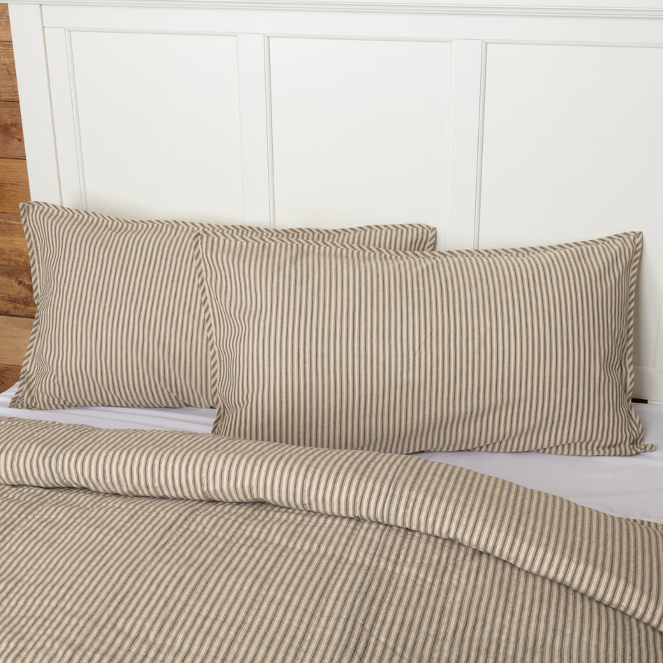 Sawyer Mill Charcoal Ticking Stripe King Sham 21x37