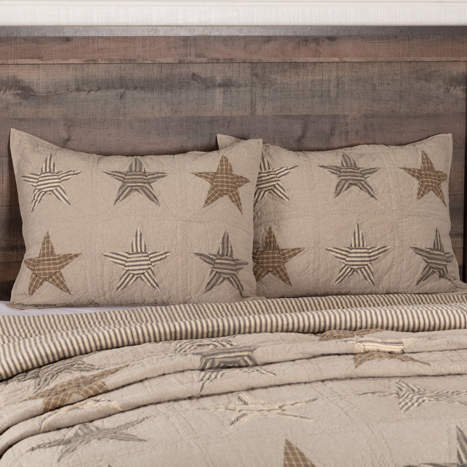 April & Olive Sawyer Mill Star Charcoal Standard Sham 21x27 By VHC Brands