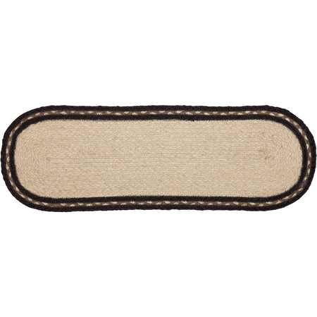 April & Olive Sawyer Mill Charcoal Creme Farmhouse Jute Oval Runner 8x24 By VHC Brands